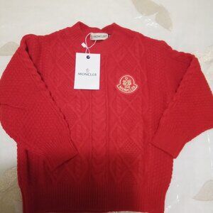Moncler red knit cable sweater kids size 4 years
